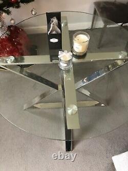 Next Dining Table Glass And Stainless Steel In Excellent Condition