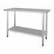 Nisbets Essentials Stainless Steel Table Adjustable Height With Undershelf 25 Kg