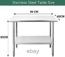 Nisorpa Stainless Steel Table 900 x 600 x 850mm Commercial Kitchen Restaurant