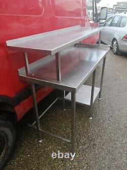 No153 Stainless Steel Table With Over Shelf 1400mm X 600mm X 920mm High