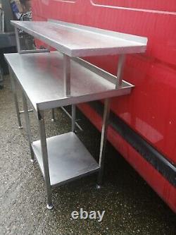 No153 Stainless Steel Table With Over Shelf 1400mm X 600mm X 920mm High