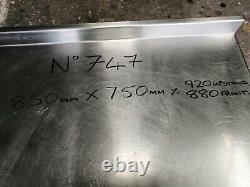 No747 Stainless Steel Corner Wall Table 850mm X 750mm X 920mm High