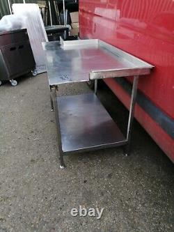 No908 Stainless Steel Table With Angle And Cut Off 1740mm X 760mm X 870mm High