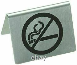 No Smoking Table Sign Stainless Steel Pub/Restaurant/Garden/Outdoor 50x30x40Hmm