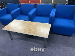 Office Sofa Reception Suite (4 Chairs And Coffee Table) £250 Set