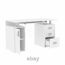 Otley Computer Desk 3 Drawer Laptop PC Study Table Workstation Home Office White