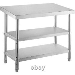 Outdoor Food Prep Table 60x14x33 Commercial Stainless Steel Table 2 Undershelf