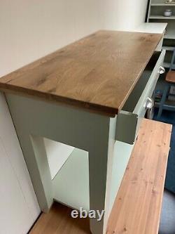 Painted Shaker Console Table 1 Drawer Oak Top in Farrow & Ball Colours
