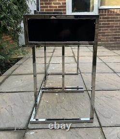 Pair of Luxury Stainless Steel & Glass Bedside Tables (Eicholtz)