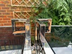 Pair of Luxury Stainless Steel & Glass Bedside Tables (Eicholtz)