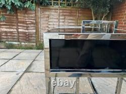 Pair of Luxury Stainless Steel & Glass Bedside Tables (Eicholtz)