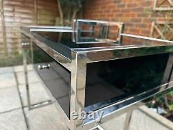 Pair of Luxury Stainless Steel & Glass Bedside Tables (Eicholtz)