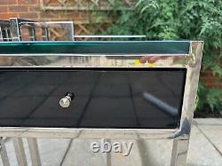 Pair of Luxury Stainless Steel & Glass Bedside Tables (Eicholtz)