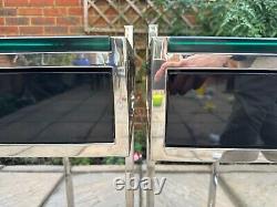 Pair of Luxury Stainless Steel & Glass Bedside Tables (Eicholtz)