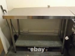 Pair of Vogue Stainless Steel Prep Tables