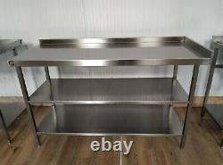 Parry 1.5metre Food Prep Kitchen Catering Table Stainless Steel with 2 shelves