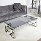 Plaza Contemporary Stainless Steel Smoked Glass Lounge Coffee Table