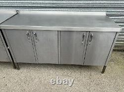 Prep Stainless Steel Table With Double Cuboard Wide 160 Cm / commercial/
