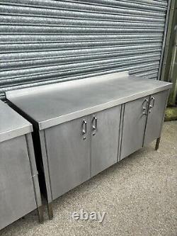 Prep Stainless Steel Table With Double Cuboard Wide 160 Cm / commercial/