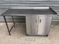 Prep table with storage stainless steel w165cm/ commercial/ catering