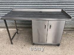 Prep table with storage stainless steel w165cm/ commercial/ catering