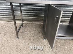 Prep table with storage stainless steel w165cm/ commercial/ catering