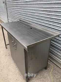 Prep table with storage stainless steel w165cm/ commercial/ catering