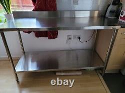 Professional Work table Stainless steel Undershelf Upstand 1500x600x900mm