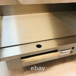 Quantum CE 73cm Electric Table Top Griddle Half Ribbed Double 2 x 2.2kW GRF73