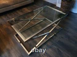 RV Astley Nico Stainless Steel & Glass Coffee Table