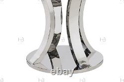 Romero 90CM Round White Marble Dining Table Stainless Steel Curved Base 2022