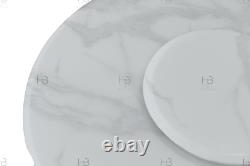 Romero 90CM Round White Marble Dining Table Stainless Steel Curved Base 2022