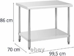 Royal Catering Working Table Kitchen Table 100 x 70cm Stainless Steel