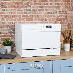 Russell Hobbs RHTTDW6W White Table Top Dishwasher 6 Programmes, Refurbished A+