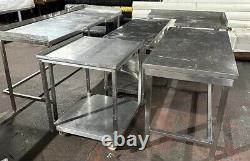 STEEL CATERING TABLES. Corner pieces included, in very good condition