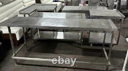 STEEL CATERING TABLES. Corner pieces included, in very good condition