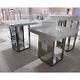 Selection Of Mirrored Stainless Steel/white Wooden Commercial Shop Display Table