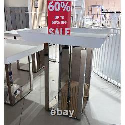 Selection of Mirrored Stainless Steel/White Wooden Commercial Shop Display Table