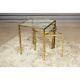 Set Of 3 Theo Golden Stainless Steel And Glass Nesting Side End Tables Furniture