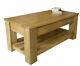 Solid Light Oak Coffee Table With Drawers Oak Living Room Furniture Mb009