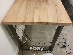 Solid Wood Office Table Stainless Steel Table Legs Very Heavy and Premium
