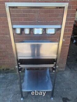 Stainless Breading Table, Racking Under & Rear Shelving A1 Condition £290 + Vat