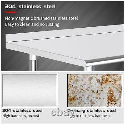 Stainless Steel 24 x 48 NSF Kitchen Restaurant Work Prep Table with Backsplas