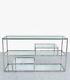 Stainless Steel 3tier Multi Shelf Clear Glass Shelve Console Hall Display Table