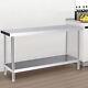 Stainless Steel 5ft Centre Bench Catering Prep Table Work Kitchen Commercial New