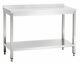 Stainless Steel Catering / Kitchen Table With Upstand And Shelf