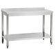 Stainless Steel Catering / Kitchen Table With Upstand And Shelf