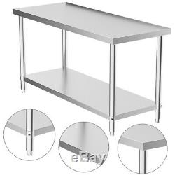Stainless Steel Catering Table Kitchen Worktop Commercial 2/3/4/5/6FT Bench Top