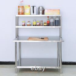 Stainless Steel Catering Table Top Storage Shelf Kitchen Work Bench Over Rack