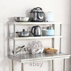 Stainless Steel Catering Table Top Storage Shelf Kitchen Work Bench Over Rack
